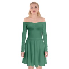 Amazon Green Off Shoulder Skater Dress by FabChoice