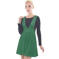 Amazon Green Plunge Pinafore Velour Dress by FabChoice