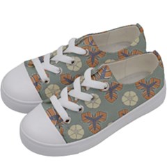 Flowers Leaves  Floristic Pattern Kids  Low Top Canvas Sneakers by SychEva