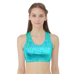 Blue Triangles Sports Bra With Border by JustToWear