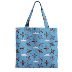 Birds In The Sky Zipper Grocery Tote Bag by SychEva