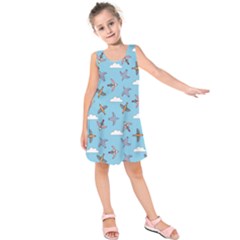 Birds In The Sky Kids  Sleeveless Dress by SychEva