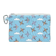 Birds In The Sky Canvas Cosmetic Bag (large) by SychEva