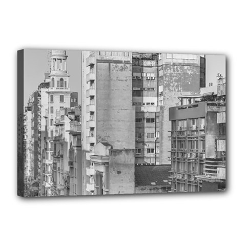 Aerial View Montevideo Uruguay Canvas 18  X 12  (stretched) by dflcprintsclothing