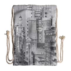 Aerial View Montevideo Uruguay Drawstring Bag (large) by dflcprintsclothing