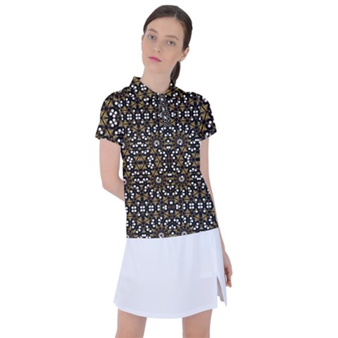 Modern Geometric Ornate Pattern Women s Polo Tee by dflcprintsclothing