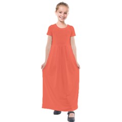 Color Tomato Kids  Short Sleeve Maxi Dress by Kultjers