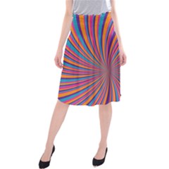Psychedelic Groovy Pattern 2 Midi Beach Skirt by designsbymallika