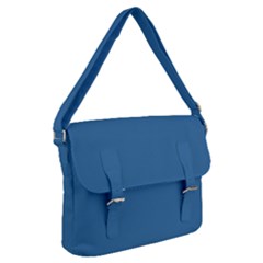 Color Steel Blue Buckle Messenger Bag by Kultjers