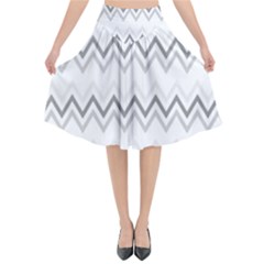 Chevrons Gris/blanc Flared Midi Skirt by kcreatif