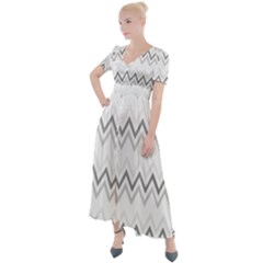 Chevrons Gris/blanc Button Up Short Sleeve Maxi Dress by kcreatif