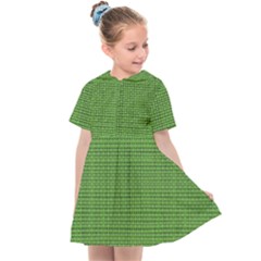 Green Knitted Pattern Kids  Sailor Dress by goljakoff