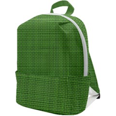 Green Knitted Pattern Zip Up Backpack by goljakoff