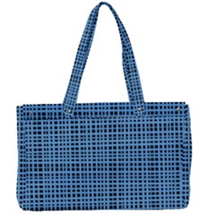 Blue Knitted Pattern Canvas Work Bag