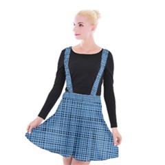 Blue Knitted Pattern Suspender Skater Skirt by goljakoff