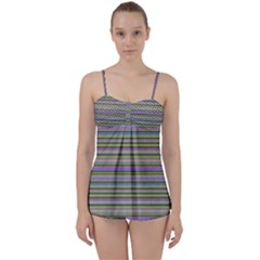 Line Knitted Pattern Babydoll Tankini Set by goljakoff