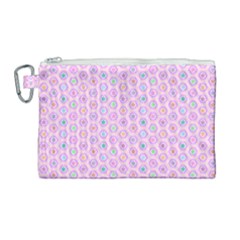 Hexagonal Pattern Unidirectional Canvas Cosmetic Bag (large)