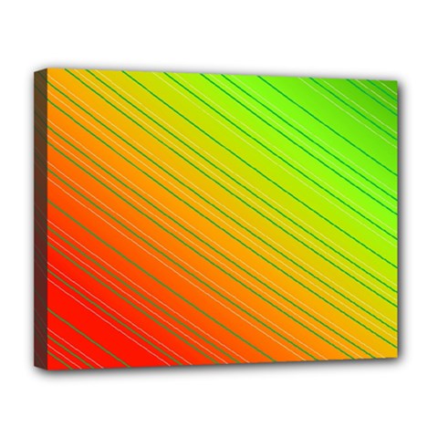 Orange Green Gradient Hunter Canvas 14  X 11  (stretched) by Dutashop