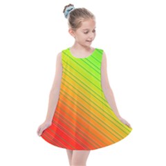 Orange Green Gradient Hunter Kids  Summer Dress