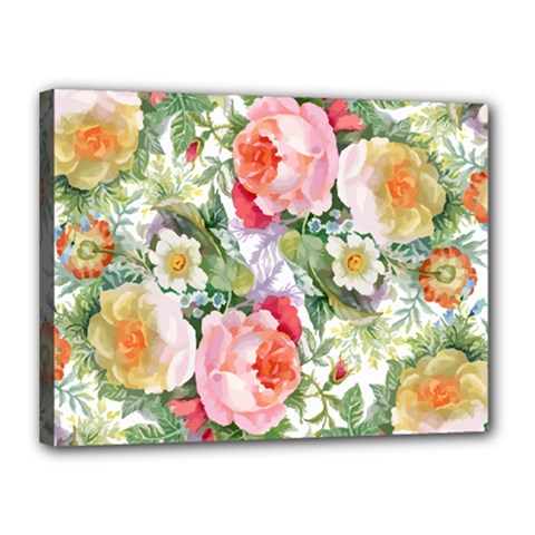 Garden Flowers Canvas 16  X 12  (stretched) by goljakoff