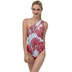 Red Poppy Flowers To One Side Swimsuit by goljakoff