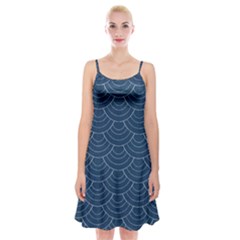 Blue Sashiko Plaid Spaghetti Strap Velvet Dress by goljakoff