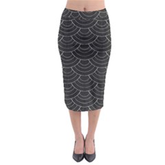 Black Sashiko Pattern Midi Pencil Skirt by goljakoff