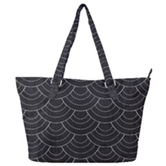 Black Sashiko Pattern Full Print Shoulder Bag by goljakoff