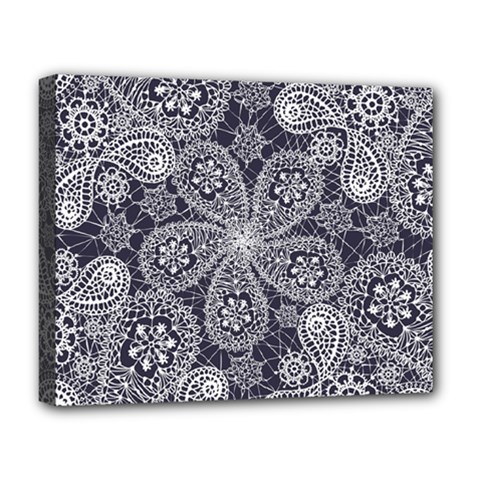 Flowers Mandala Ornament Deluxe Canvas 20  X 16  (stretched) by goljakoff