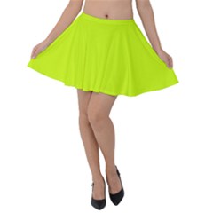 Arctic Lime Velvet Skater Skirt by FabChoice