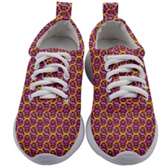 Geometric Groovy Pattern Kids Athletic Shoes by designsbymallika
