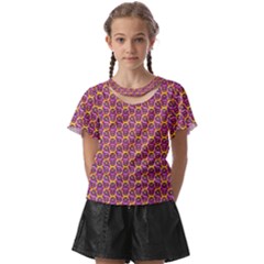 Geometric Groovy Pattern Kids  Front Cut Tee by designsbymallika