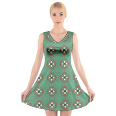 Mushrooms In The Meadow  V-neck Sleeveless Dress by SychEva