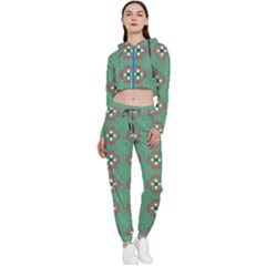 Mushrooms In The Meadow  Cropped Zip Up Lounge Set by SychEva