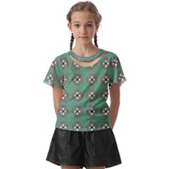 Mushrooms In The Meadow  Kids  Front Cut Tee by SychEva