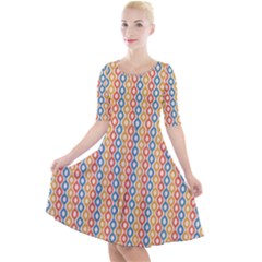 Psychedelic Groovy Pattern Quarter Sleeve A-line Dress by designsbymallika