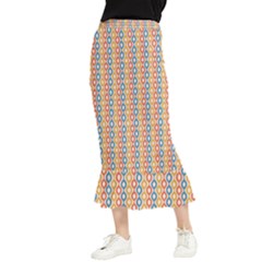 Psychedelic Groovy Pattern Maxi Fishtail Chiffon Skirt by designsbymallika