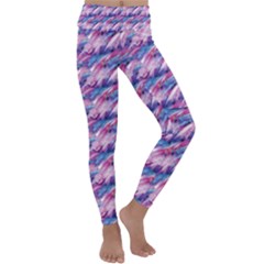Pink Purple Shade Kids  Lightweight Velour Classic Yoga Leggings by designsbymallika