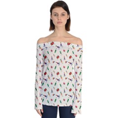Vegetables Athletes Off Shoulder Long Sleeve Top by SychEva
