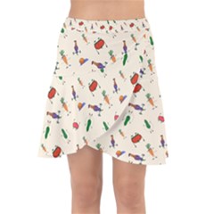 Vegetables Athletes Wrap Front Skirt by SychEva