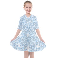 Abstract Stripes, Shapes, Lines Kids  All Frills Chiffon Dress by SychEva