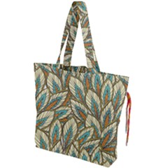 Green Leaves Drawstring Tote Bag by goljakoff