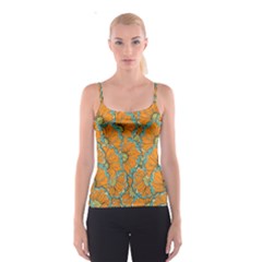 Orange Flowers Spaghetti Strap Top by goljakoff