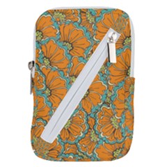 Orange Flowers Belt Pouch Bag (small) by goljakoff