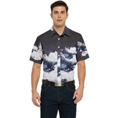 Blue Whale Dream Men s Short Sleeve Pocket Shirt 