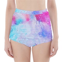 Rainbow Paint High-waisted Bikini Bottoms by goljakoff