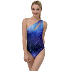 Blue Paint To One Side Swimsuit by goljakoff