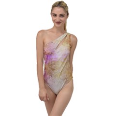 Golden Paint To One Side Swimsuit by goljakoff