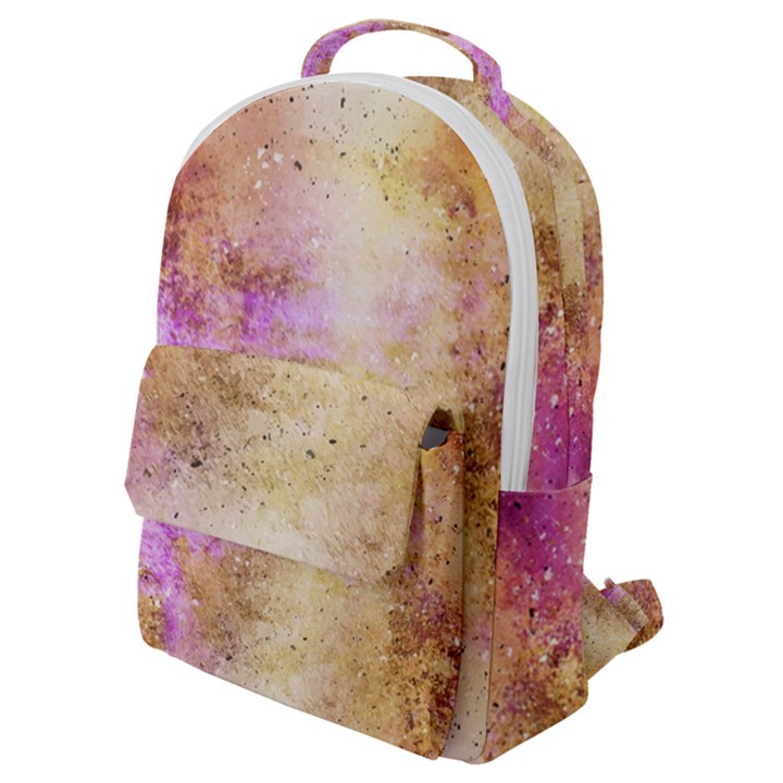 Golden paint Flap Pocket Backpack (Small)