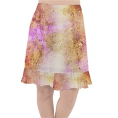 Golden Paint Fishtail Chiffon Skirt by goljakoff